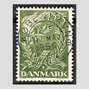 FRIMRKER DANMARK | 1947 - AFA 299 - Modstandsbevgelsen - 15 + 5 re grn - Pragt Stemplet