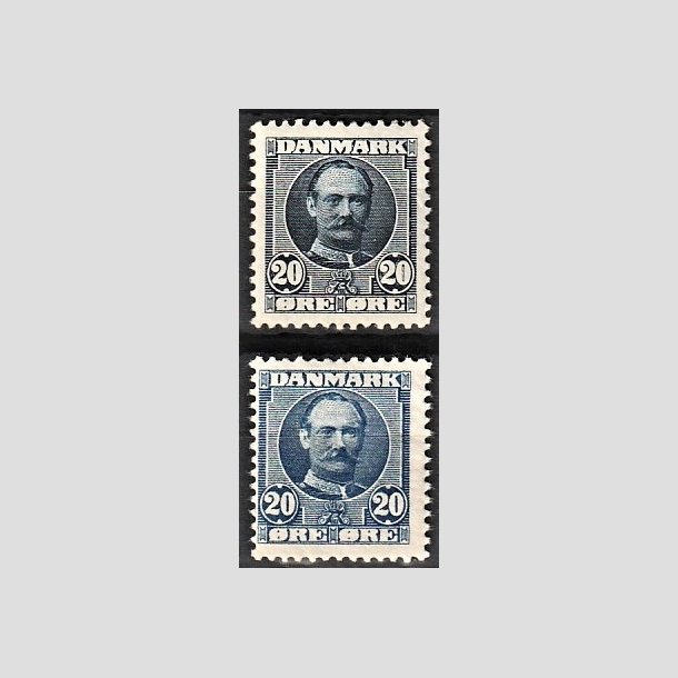 FRIMRKER DANMARK | 1907 - AFA 56,56a - Frederik VIII 20 re bl og ultramarin - Ubrugt