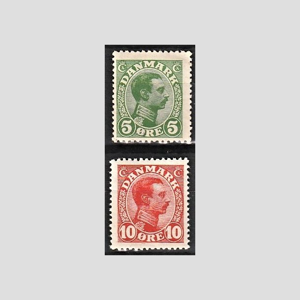 FRIMRKER DANMARK | 1913 - AFA 68,69 - Chr. X 5 re + 10 re - Ubrugt