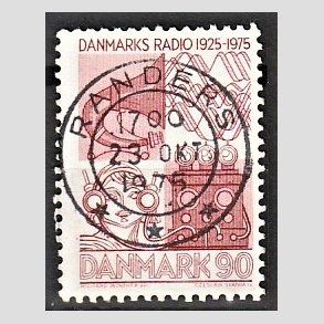 FRIM�RKER DANMARK | 1975 - AFA 583 - Danmarks Radio 50 �r - 90 �re r�d - Pragt Stemplet Randers