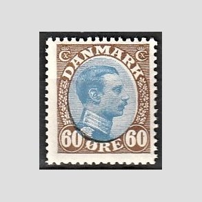 FRIMRKER DANMARK | 1918-20 - AFA 107 - Chr. X 60 re brun/bl - Ubrugt