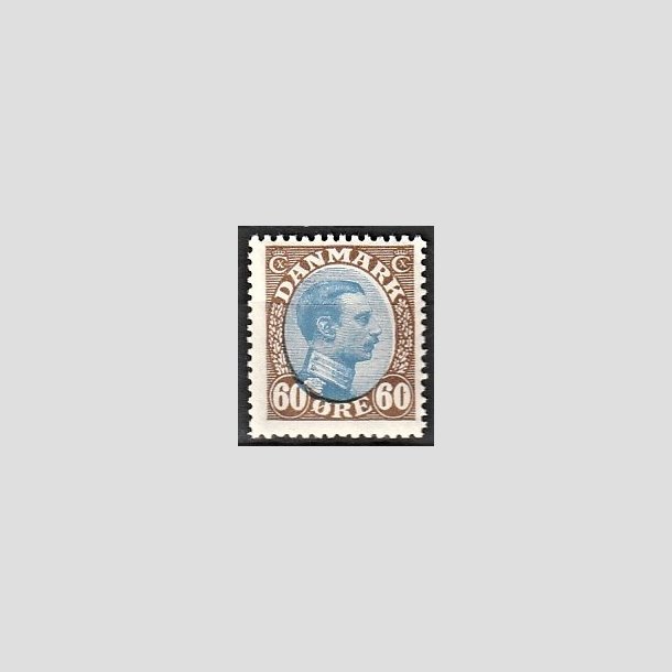 FRIMRKER DANMARK | 1918-20 - AFA 107 - Chr. X 60 re brun/bl - Ubrugt