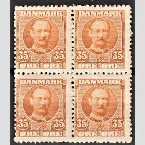 FRIMRKER DANMARK | 1912 - AFA 63 - Frederik VIII 35 re orange i 4-blok - Postfrisk/Ubrugt