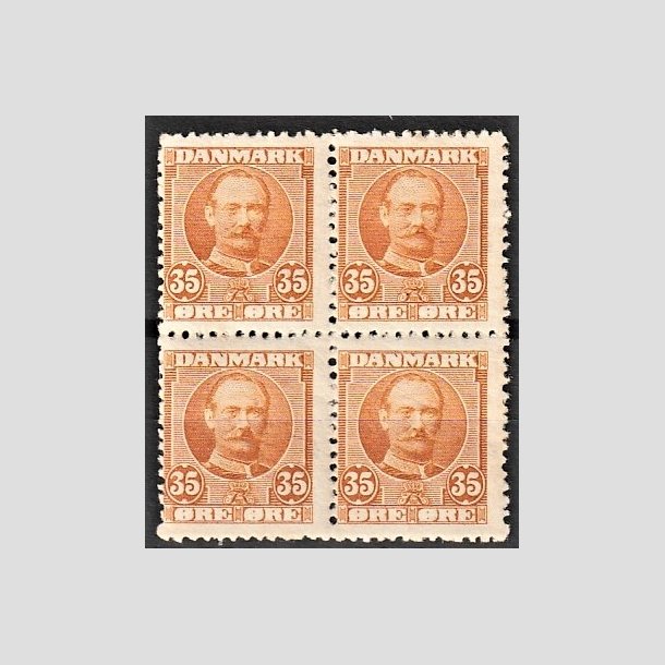 FRIMRKER DANMARK | 1912 - AFA 63 - Frederik VIII 35 re orange i 4-blok - Postfrisk/Ubrugt
