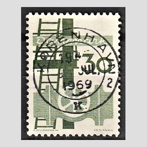 FRIM�RKER DANMARK | 1968 - AFA 473 - Danmarks industri - 30 �re gr�n - Pragt Stemplet