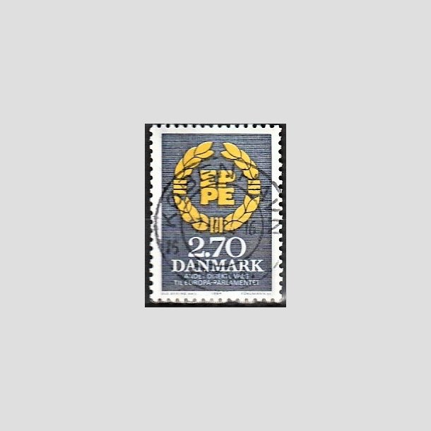 FRIMRKER DANMARK | 1984 - AFA 801 - Europaparlamentet - 2,70 Kr. blgr/gul - Pragt Stemplet