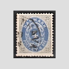 FRIM�RKER DANMARK | 1875 - AFA 23a - 4 �re gr�/ultramarin - Stemplet