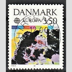 FRIM�RKER DANMARK | 1991 - AFA 989 - Europam�rker rumflyvning - 3,50 Kr. flerfarvet - Pragt Stemplet