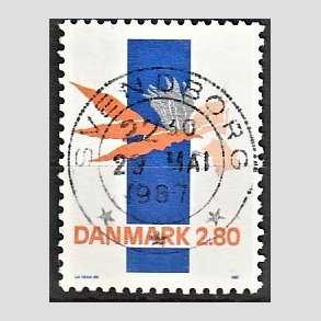 FRIM�RKER DANMARK | 1987 - AFA 877 - Kunst - 2,80 Kr. flerfarvet - Pragt Stemplet