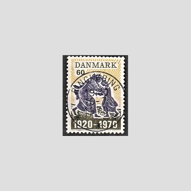 FRIMRKER DANMARK | 1970 - AFA 499 - Nordslesvigs genforening 50 r - 60 re mrkgr/violet/gul - Pragt Stemplet Ringkbing