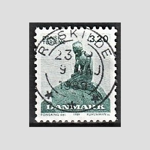FRIM�RKER DANMARK | 1989 - AFA 932 - Dansk turisme i 100 �r - 3,20 Kr. gr�n - Pragt Stemplet Roskilde