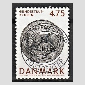 FRIM�RKER DANMARK | 1992 - AFA 1009 - Nationalmuseets samlinger - 4,75 Kr. r�d/sort - Lux Stemplet