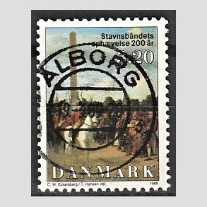 FRIM�RKER DANMARK | 1988 - AFA 910 - Stavnsb�ndets oph�velse 200 �r. - 3,20 Kr. flerfarvet - Lux Stemplet �lborg