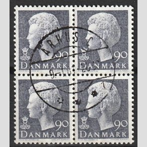 FRIMRKER DANMARK | 1979 - AFA 676 - Dronning Margrethe - 90 re blgr i 4-blok - Pragt Stemplet