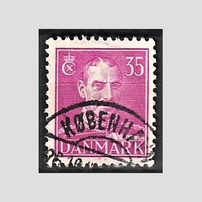 FRIMRKER DANMARK | 1942-44 - AFA 279 - Chr. X 35 re rdlilla - Lux Stemplet 