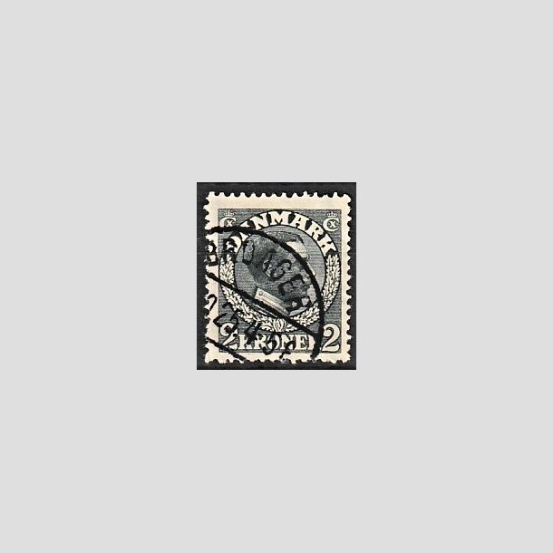 FRIMRKER DANMARK | 1913 - AFA 76 - Chr. X 2 Kroner skifergr - Lux Stemplet "BROAGER"