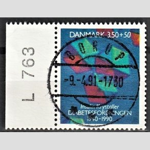 FRIMRKER DANMARK | 1990 - AFA 977 - Diabetesforeningen - 3,50 Kr. + 50 re flerfarvet - Lux Stemplet Borup