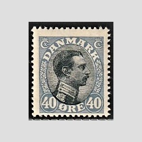 FRIMRKER DANMARK | 1918-20 - AFA 105a - Chr. X 40 re bllilla/sort - Postfrisk