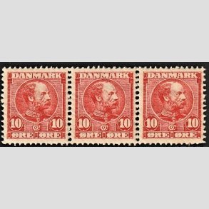 FRIMRKER DANMARK | 1904-05 - AFA 47 - Chr. IX 10 re rd i 3-stribe - Postfrisk