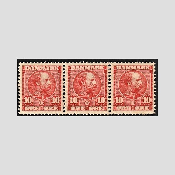 FRIMRKER DANMARK | 1904-05 - AFA 47 - Chr. IX 10 re rd i 3-stribe - Postfrisk