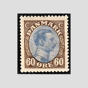 FRIMRKER DANMARK | 1918-20 - AFA 107 - Chr. X 60 re brun/bl - Postfrisk