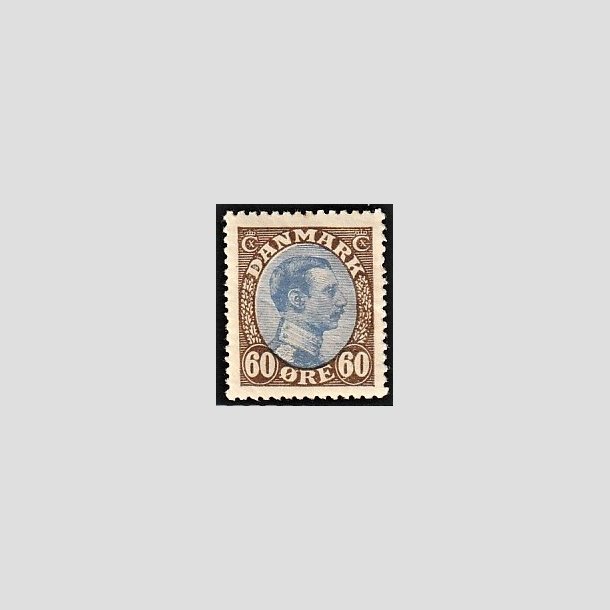 FRIMRKER DANMARK | 1918-20 - AFA 107 - Chr. X 60 re brun/bl - Postfrisk