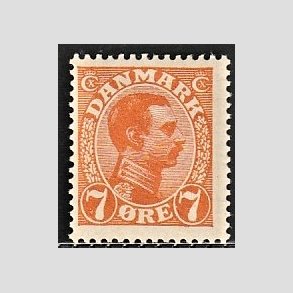 FRIMRKER DANMARK | 1918-20 - AFA 098 - Chr. X 7 re orange - Postfrisk