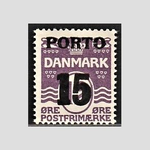 FRIMRKER DANMARK | 1934 - AFA 32 - 15/12 re violet Bogtryk Porto - Postfrisk