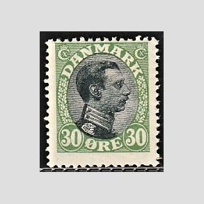 FRIMRKER DANMARK | 1918-20 - AFA 103 - Chr. X 30 re grn/sort - Postfrisk