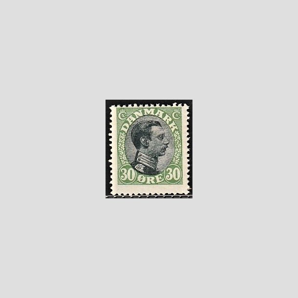 FRIMRKER DANMARK | 1918-20 - AFA 103 - Chr. X 30 re grn/sort - Postfrisk