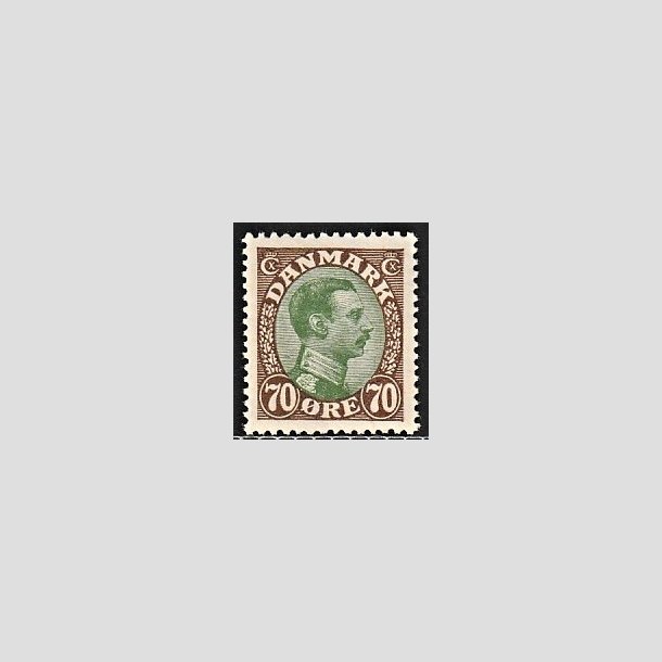 FRIMRKER DANMARK | 1918-20 - AFA 108 - Chr. X 70 re brun/grn - Postfrisk