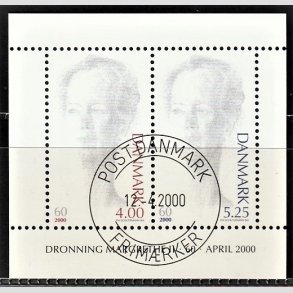 FRIMRKER DANMARK | 2000 - AFA 1241 - Droning Margrethe 60 r - 9,25 Kr. Miniark - Lux Stemplet