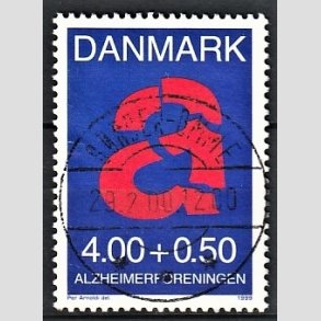 FRIMRKER DANMARK | 1999 - AFA 1220 - Alzheimerforeningen - 4,00 Kr. + 0,50 re rd/bl - Pragt Stemplet