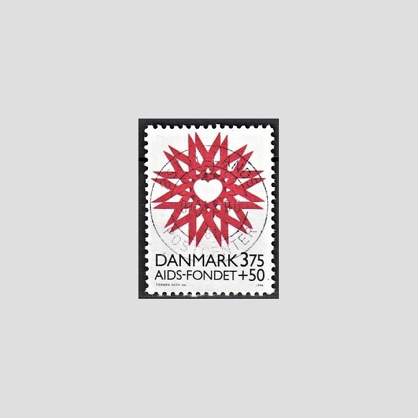 FRIMRKER DANMARK | 1996 - AFA 1130 - AIDS-Fondet - 3,75 Kr. + 50 re rd/sort - Pragt Stemplet