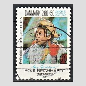 FRIMRKER DANMARK | 1986 - AFA 851 - Poul Richard - 2,80 Kr. + 50 re flerfarvet - Pragt Stemplet Sunds