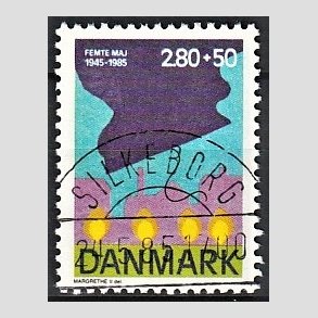 FRIMRKER DANMARK | 1985 - AFA 831 - 40-ret for befrielsen - 2,80 Kr. + 50 re flerfarvet - Pragt Stemplet Silkeborg