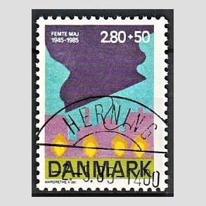 FRIMRKER DANMARK | 1985 - AFA 831 - 40-ret for befrielsen - 2,80 Kr. + 50 re flerfarvet - Pragt Stemplet Herning
