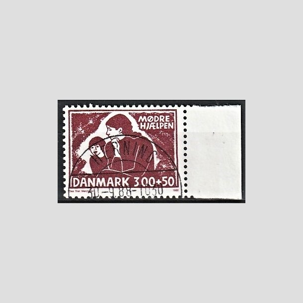 FRIMRKER DANMARK | 1988 - AFA 917 - Mdrehjlpen - 3,00 Kr. + 50 re rdbrun - Pragt Stemplet