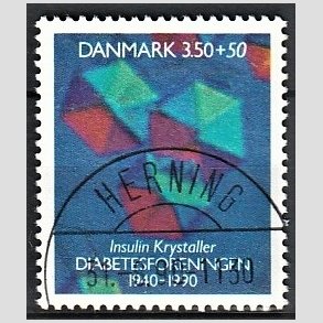 FRIMRKER DANMARK | 1990 - AFA 977 - Diabetesforeningen - 3,50 Kr. + 50 re flerfarvet - Lux Stemplet Herning