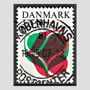 FRIM�RKER DANMARK | 1993 - AFA 1052 - KFUM 75 �r. - 3,75 Kr. + 50 �re r�d/gr�n/sort - Pragt Stemplet