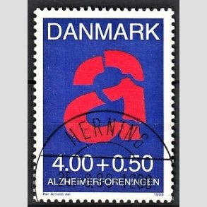 FRIMRKER DANMARK | 1999 - AFA 1220 - Alzheimerforeningen - 4,00 Kr. + 0,50 re rd/bl - Pragt Stemplet