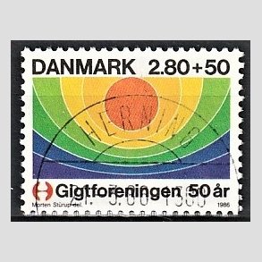 FRIMRKER DANMARK | 1986 - AFA 855 - Gigtforeningen 50 r - 2,80 Kr. + 50 re flerfarvet - Pragt Stemplet