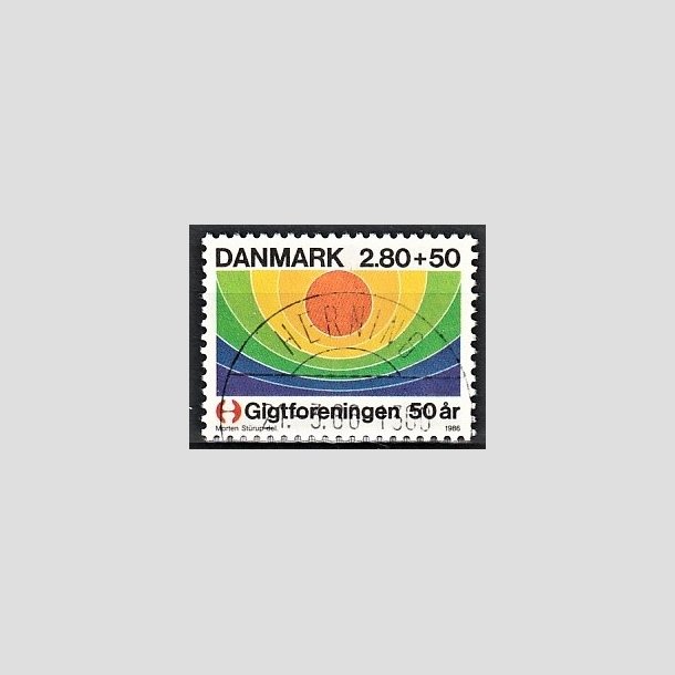 FRIMRKER DANMARK | 1986 - AFA 855 - Gigtforeningen 50 r - 2,80 Kr. + 50 re flerfarvet - Pragt Stemplet