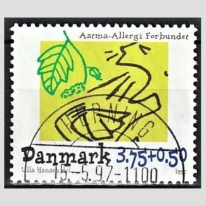 FRIMRKER DANMARK | 1997 - AFA 1146 - Astma-Allergi Forbundet - 3,75 + 0,50 Kr. flerfarvet - Pragt Stemplet