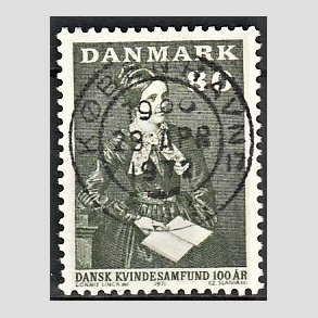 FRIM�RKER DANMARK | 1971 - AFA 509 - Dansk Kvindesamfund 100 �r - 80 �re gr�gr�n - Pragt Stemplet