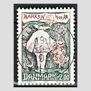 FRIM�RKER DANMARK | 1983 - AFA 766 - Dyrehavsbakken 400 �r - 2,00 Kr. flerfarvet - Pragt Stemplet
