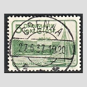FRIM�RKER DANMARK | 1937 - AFA 239 - Chr. X 25 �re jubil�um 5 �re gr�n - Lux Stemplet Grenaa