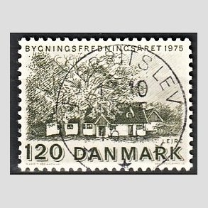 FRIM�RKER DANMARK | 1975 - AFA 592 - Bygningsfredning - 120 �re gr�n - Pragt Stemplet Fjerritslev
