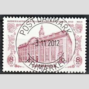 FRIM�RKER DANMARK | 2012 - AFA 1719A - Centralpostbygningen - 8,00 Kr. flerfarvet - Pragt Stemplet