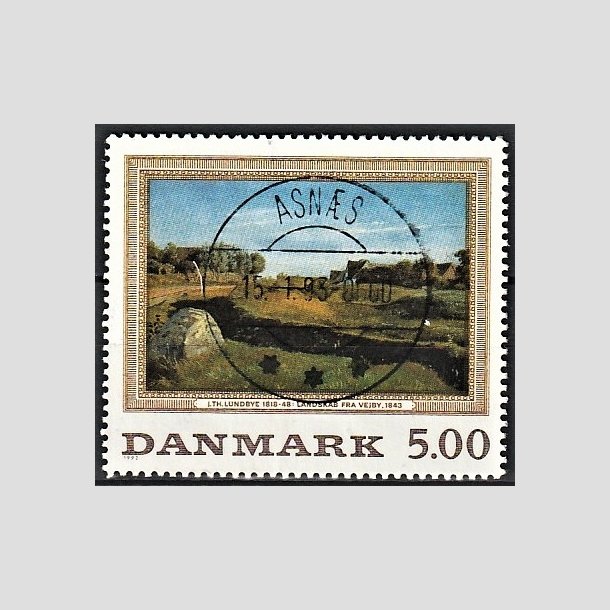 FRIMRKER DANMARK | 1992 - AFA 1032 - Maleriserie 5. - 5,00 Kr. J. Th. Lundbye - Pragt Stemplet Asns